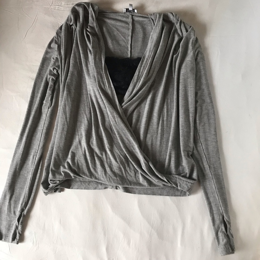 Deep V Gray Hoodie